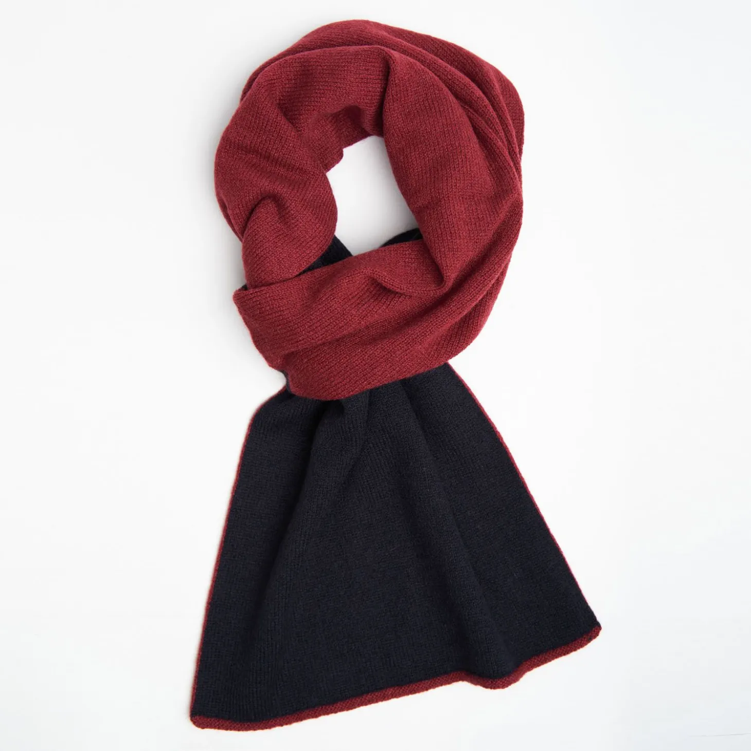 Blue And Burgundy Two-Tone Cashmere Neck Warmer