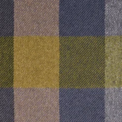 Blue And Dark Green Cashmere Plaid Scarf With Bangs