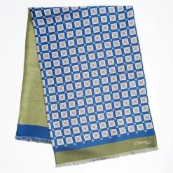 Blue And Green Double Silk Scarf