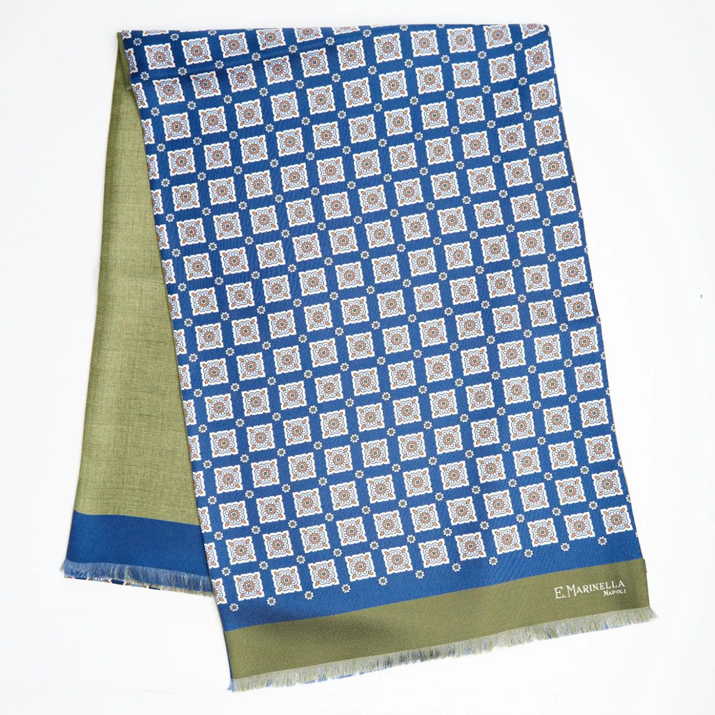 Blue And Green Double Silk Scarf