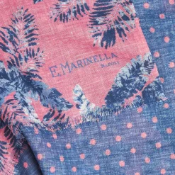 Blue And Pink Wool And Silk Scarf