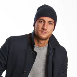 Blue And Red Bicolor Cashmere Beanie
