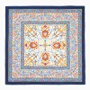 Blue And Red Silk Scarf 90 - Damask Pattern