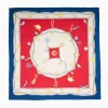 Blue And Red Silk Scarf 90 - Luchy Charms