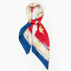 Blue And Red Silk Scarf 90 - Luchy Charms