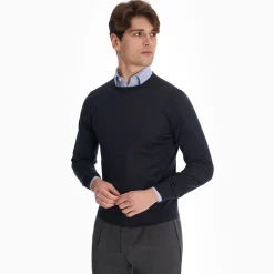 Blue Cashmere And Silk Sweater