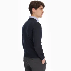 Blue Cashmere And Silk Sweater