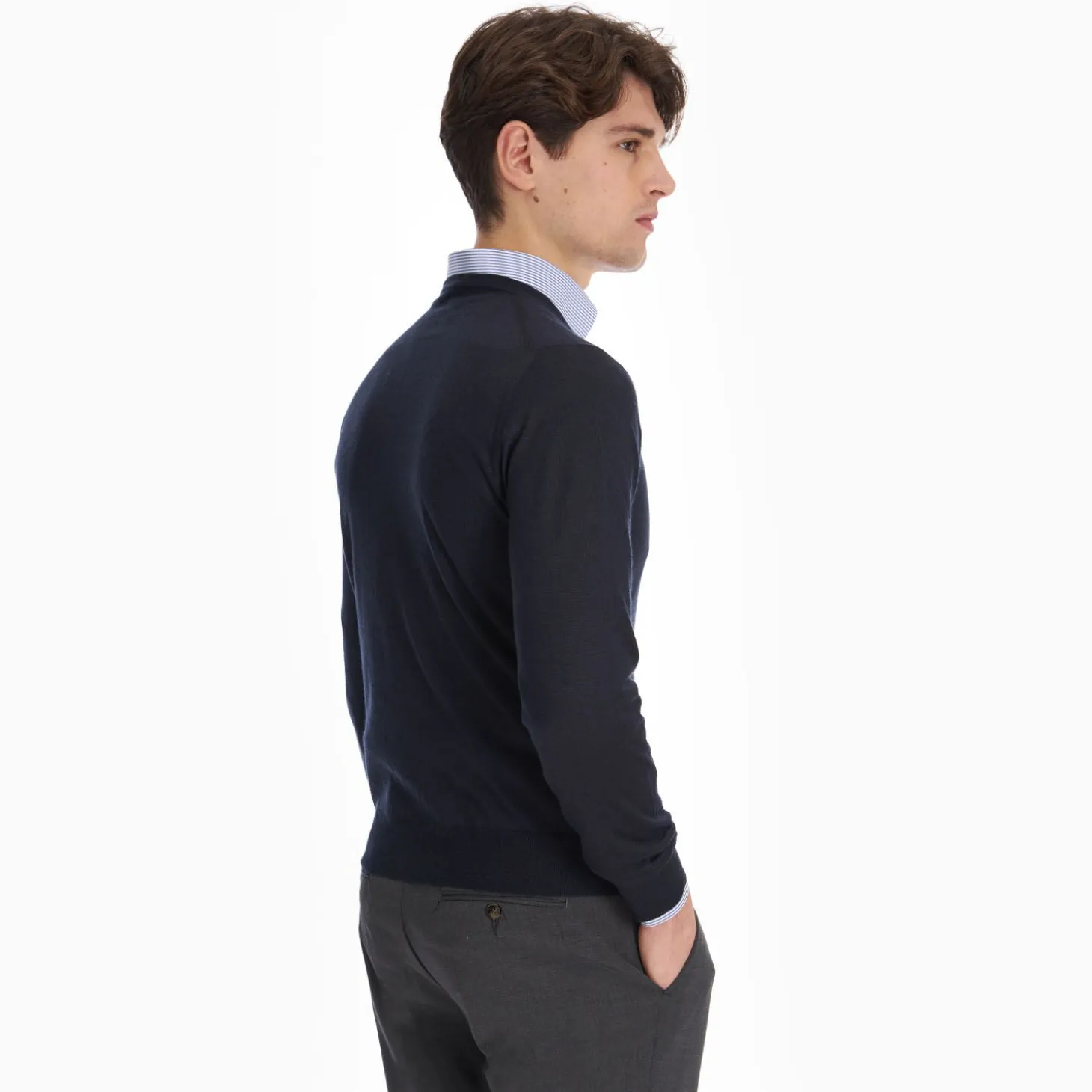 Blue Cashmere And Silk Sweater