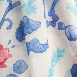 Blue Cotton And Linen Scarf