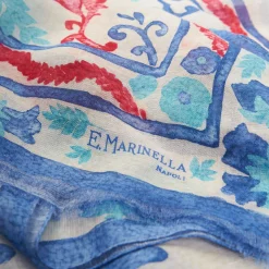 Blue Cotton And Linen Scarf