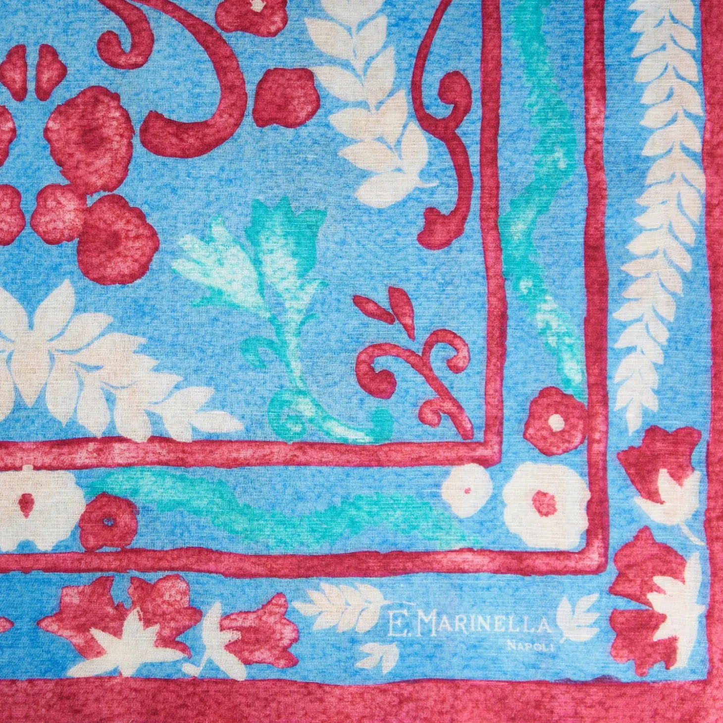 Blue Cotton And Linen Scarf - Summer Vibes