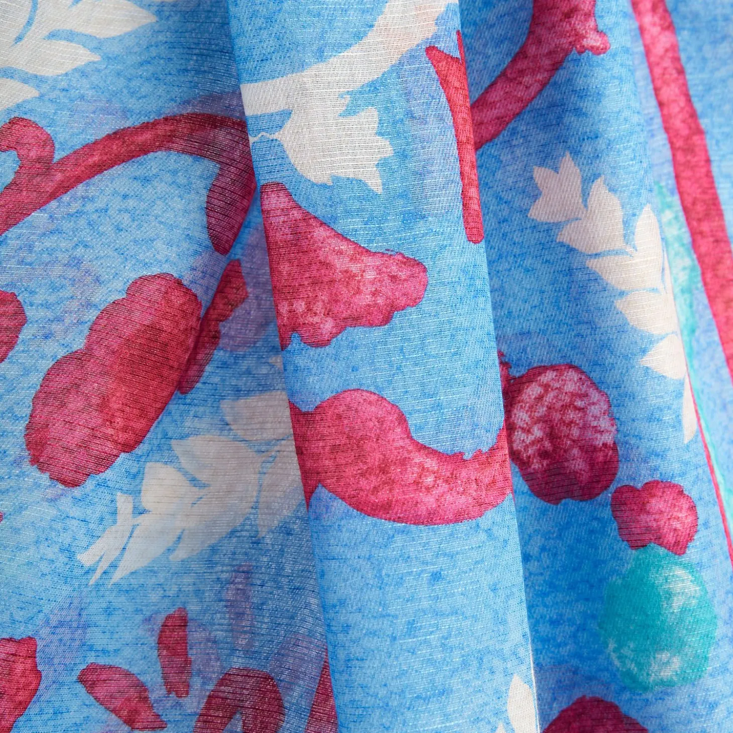 Blue Cotton And Linen Scarf - Summer Vibes