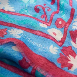 Blue Cotton And Linen Scarf - Summer Vibes