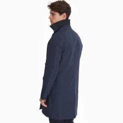 Blue Double-Faced Wool And Cashmere Coat
