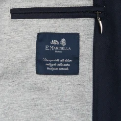 Blue Down Gilet With Alcantara Details