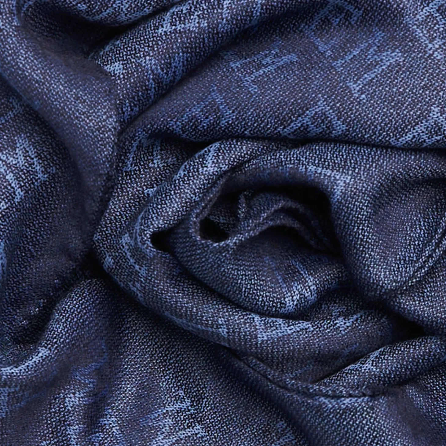 Blue Em Logo Scarf In Wool And Cashmere