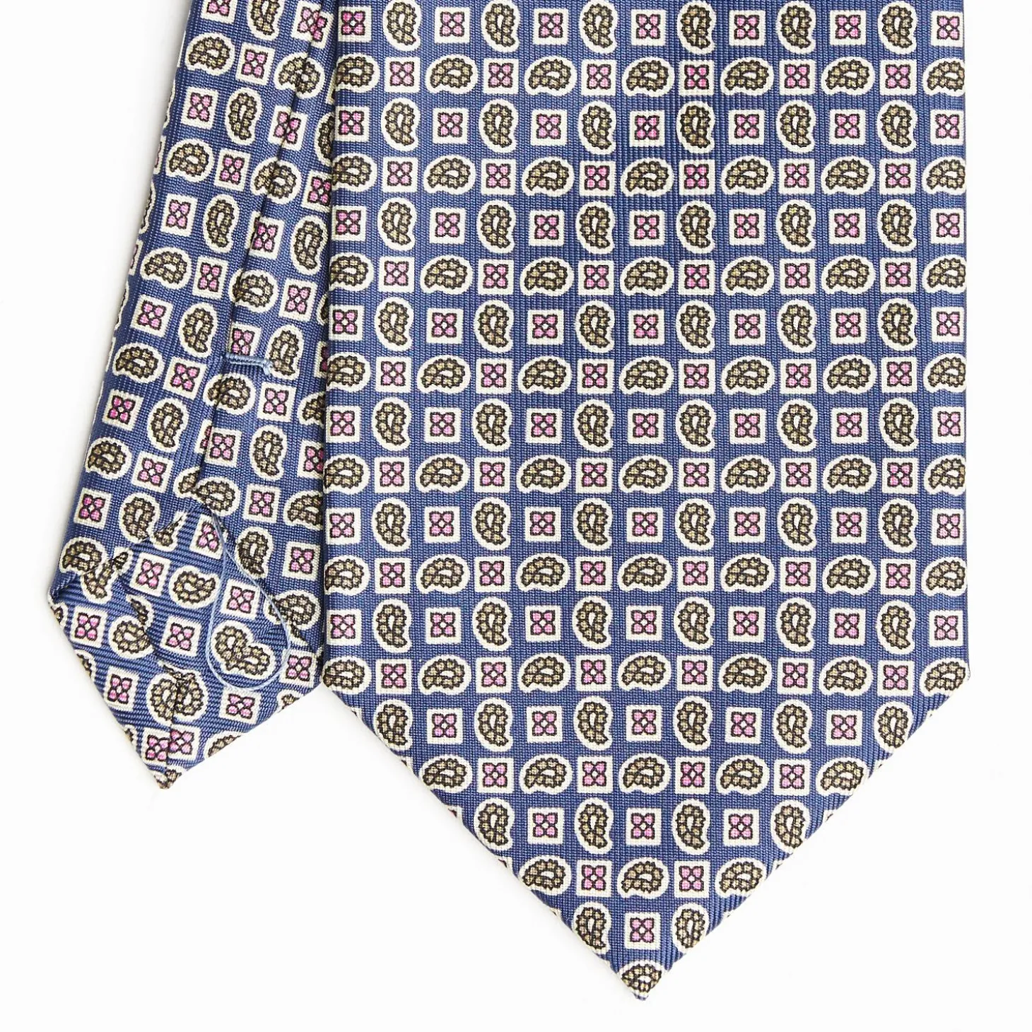 Blue Extra Long Sartorial Silk Tie - Paisley Pattern