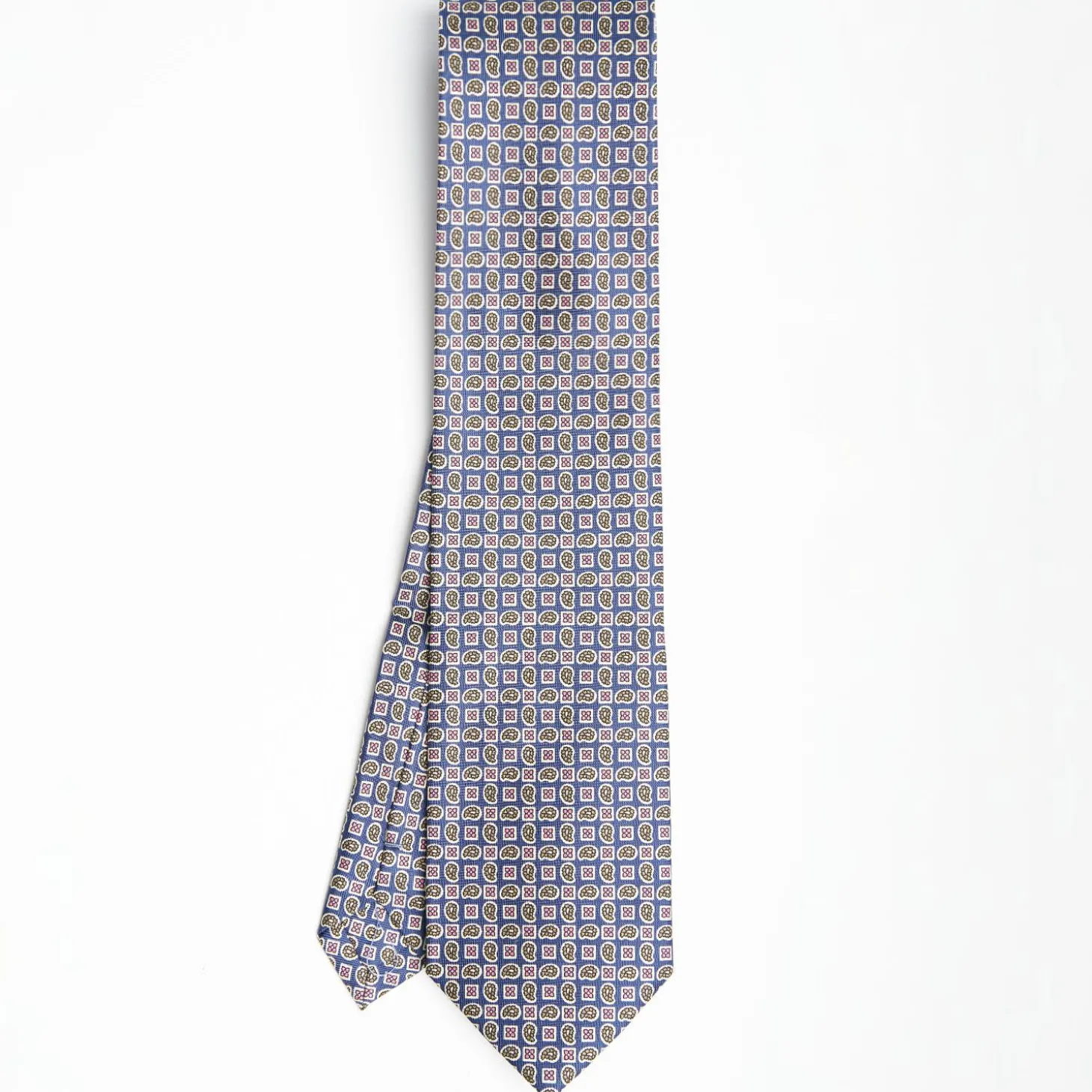 Blue Extra Long Sartorial Silk Tie - Paisley Pattern