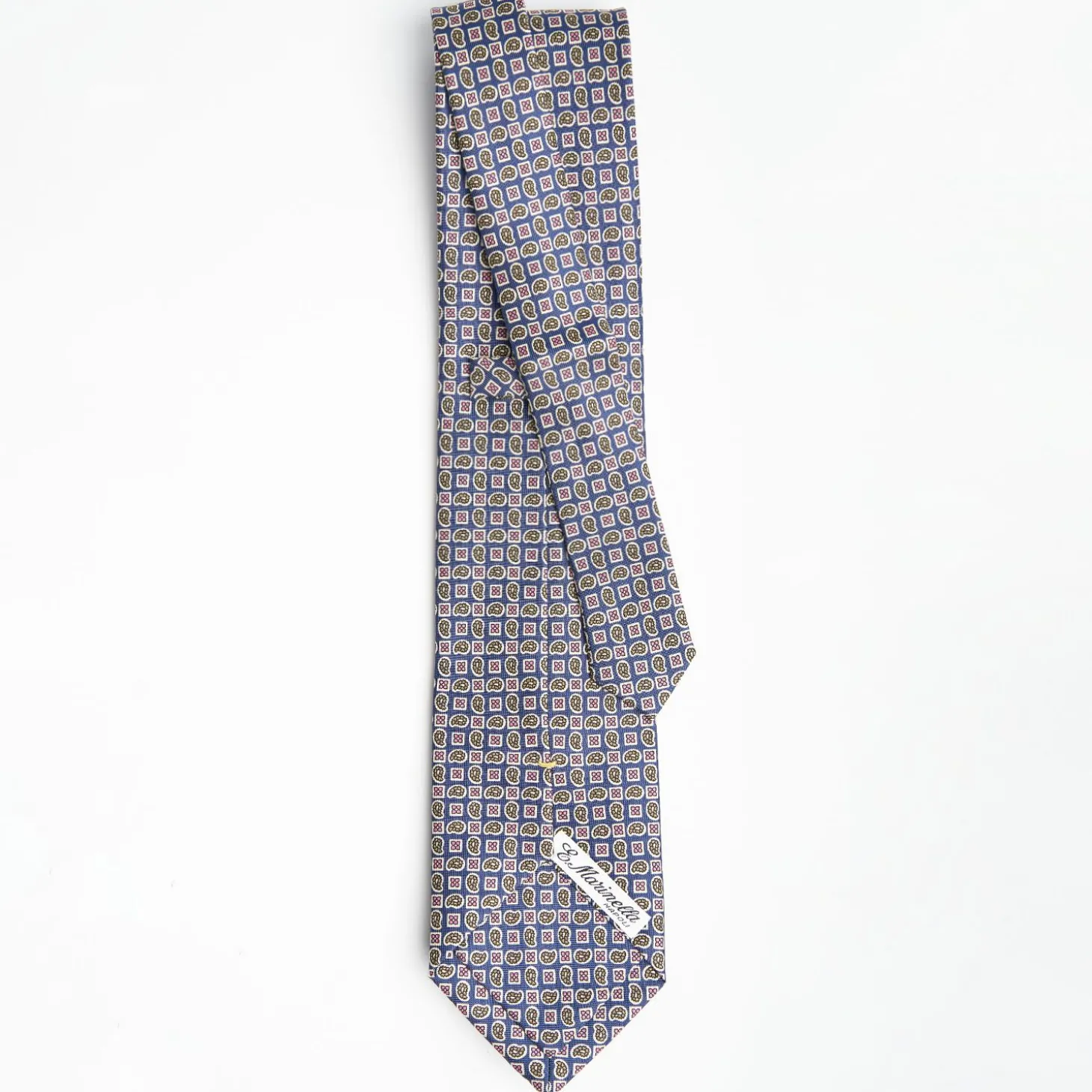 Blue Extra Long Sartorial Silk Tie - Paisley Pattern