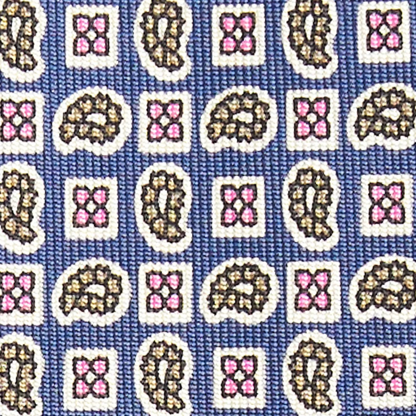 Blue Extra Long Sartorial Silk Tie - Paisley Pattern