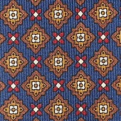 Blue Extra Long Sartorial Silk Tie - Large Flower Pattern
