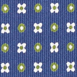 Blue 5 Fold Sartorial Silk Tie - Small Flower Pattern