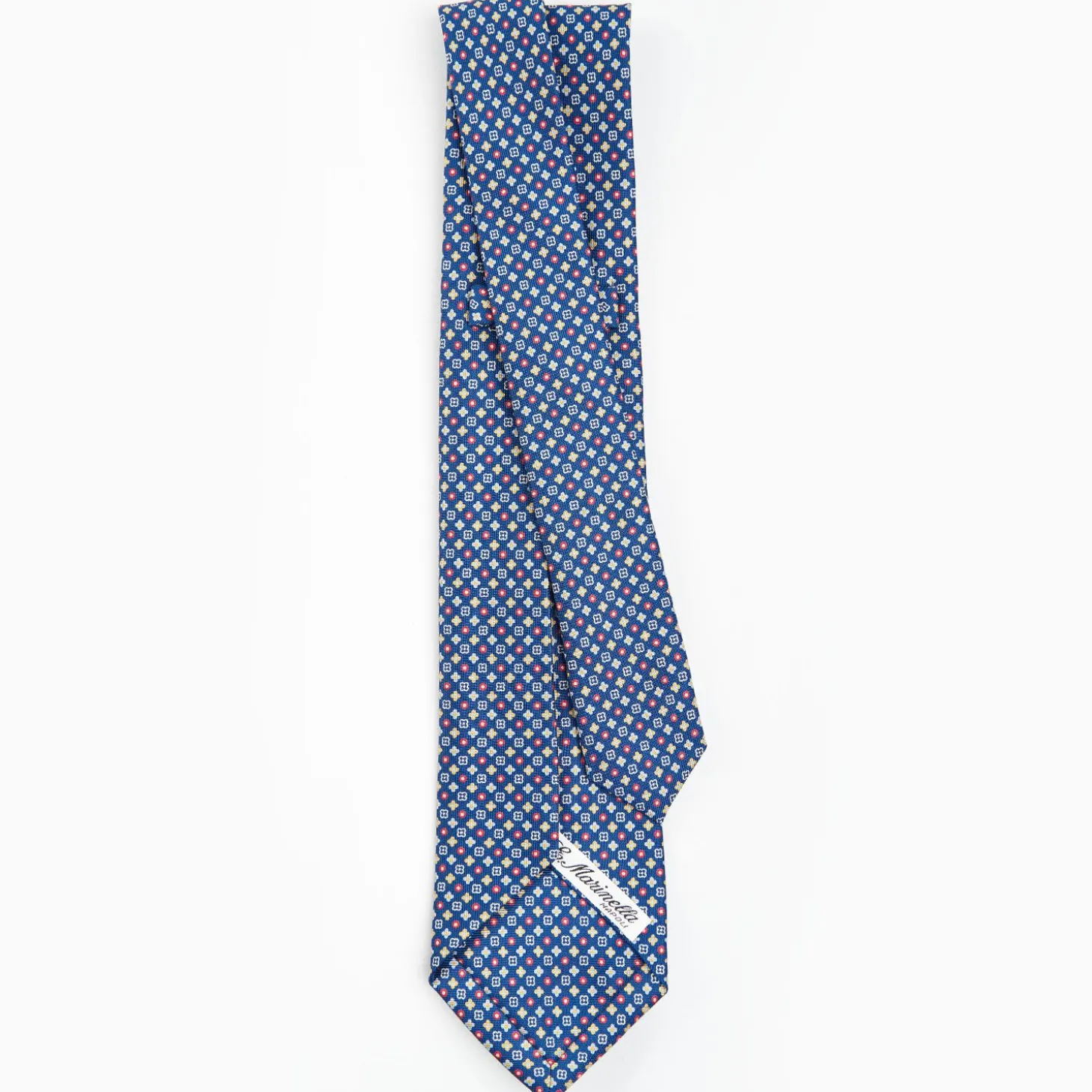 Blue 5 Fold Sartorial Silk Tie - Small Flower Pattern