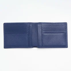 Blue Hammered Leather Horizontal Wallet