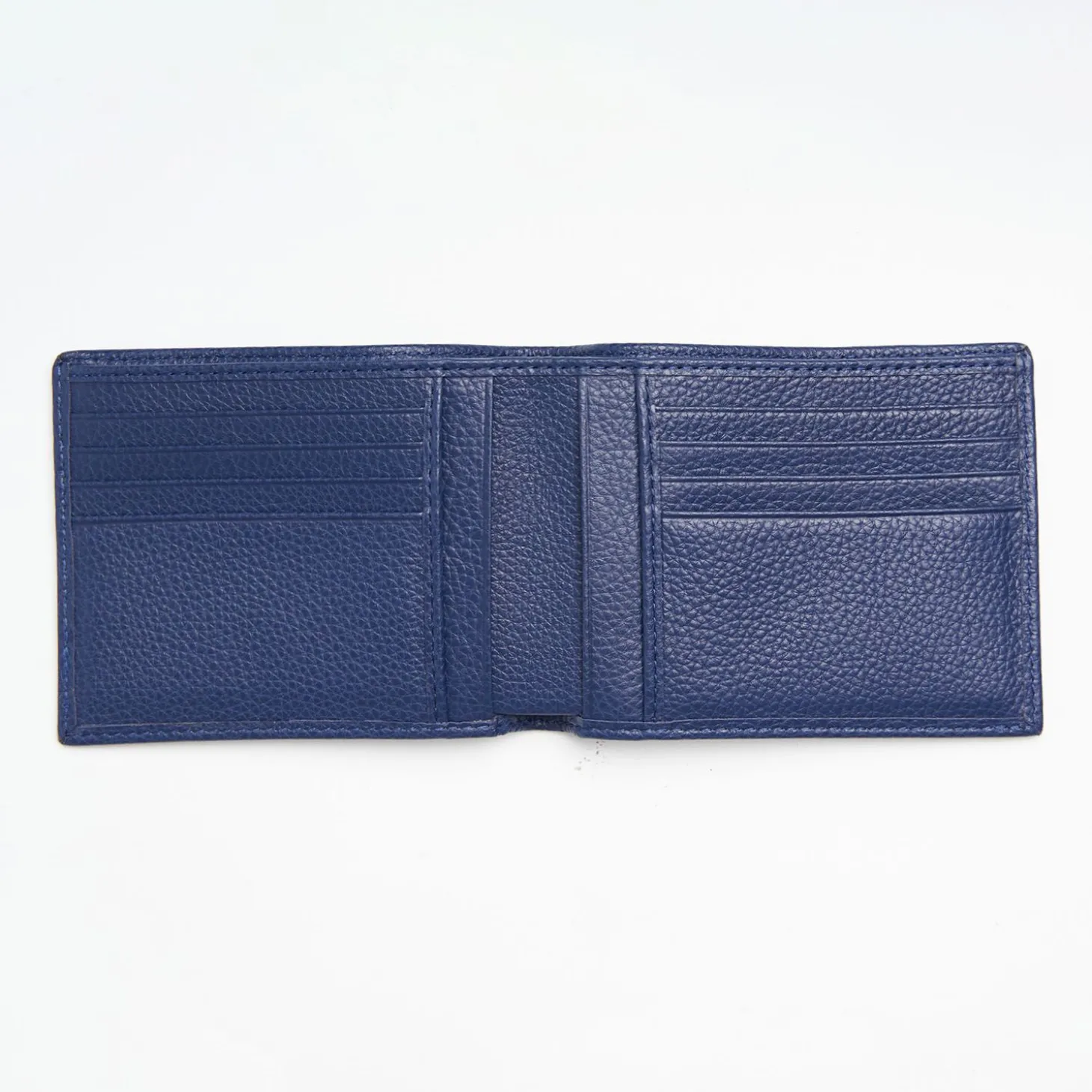 Blue Hammered Leather Horizontal Wallet