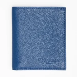 Blue Hammered Leather Small Wallet