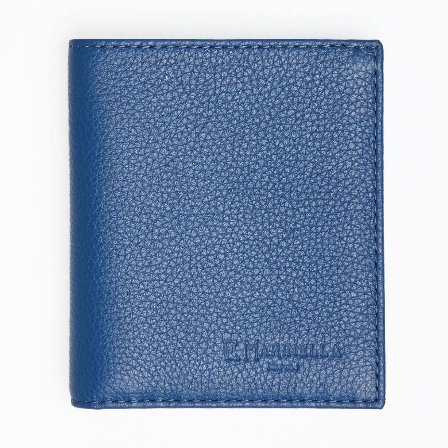 Blue Hammered Leather Small Wallet
