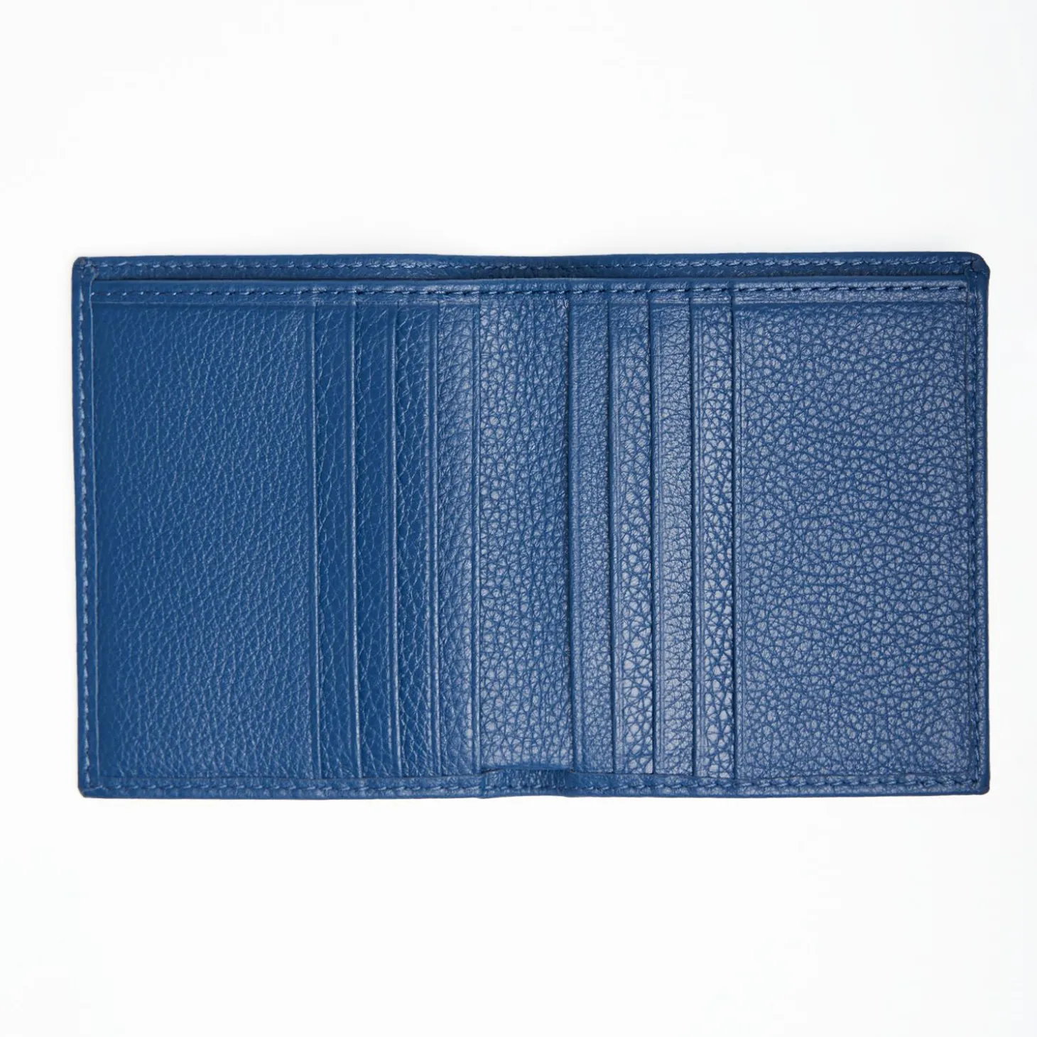 Blue Hammered Leather Small Wallet