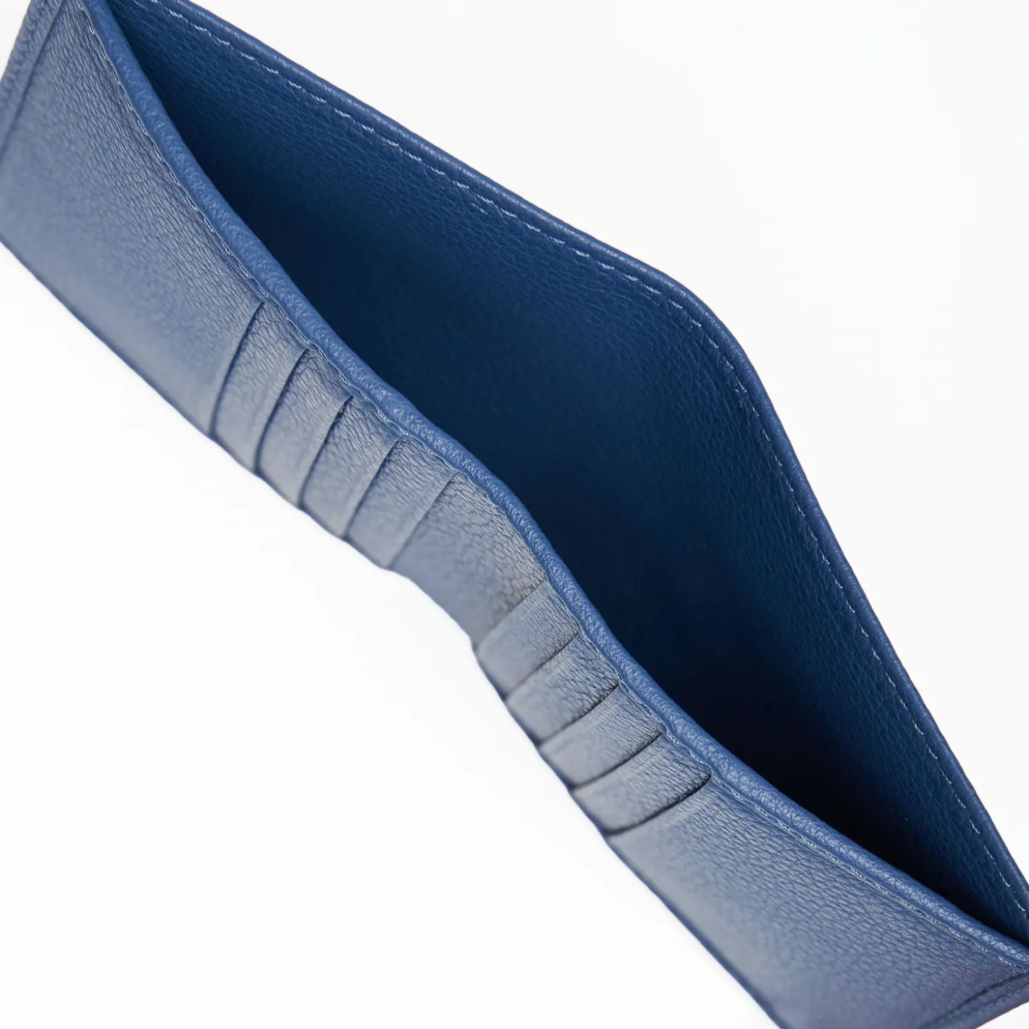 Blue Hammered Leather Small Wallet