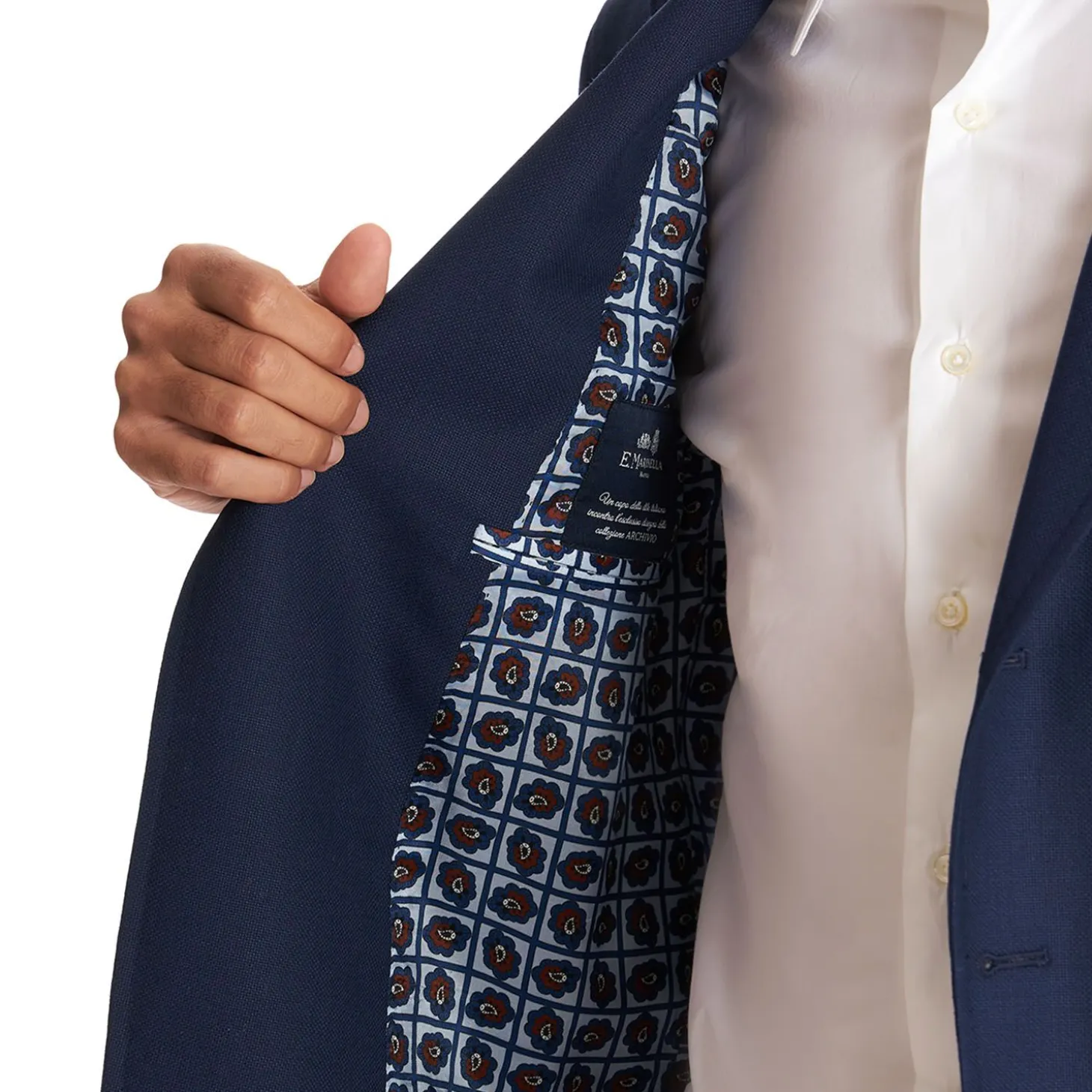 Blue Jacket With Lining Crafted By Pattern 1945 Archive Collection