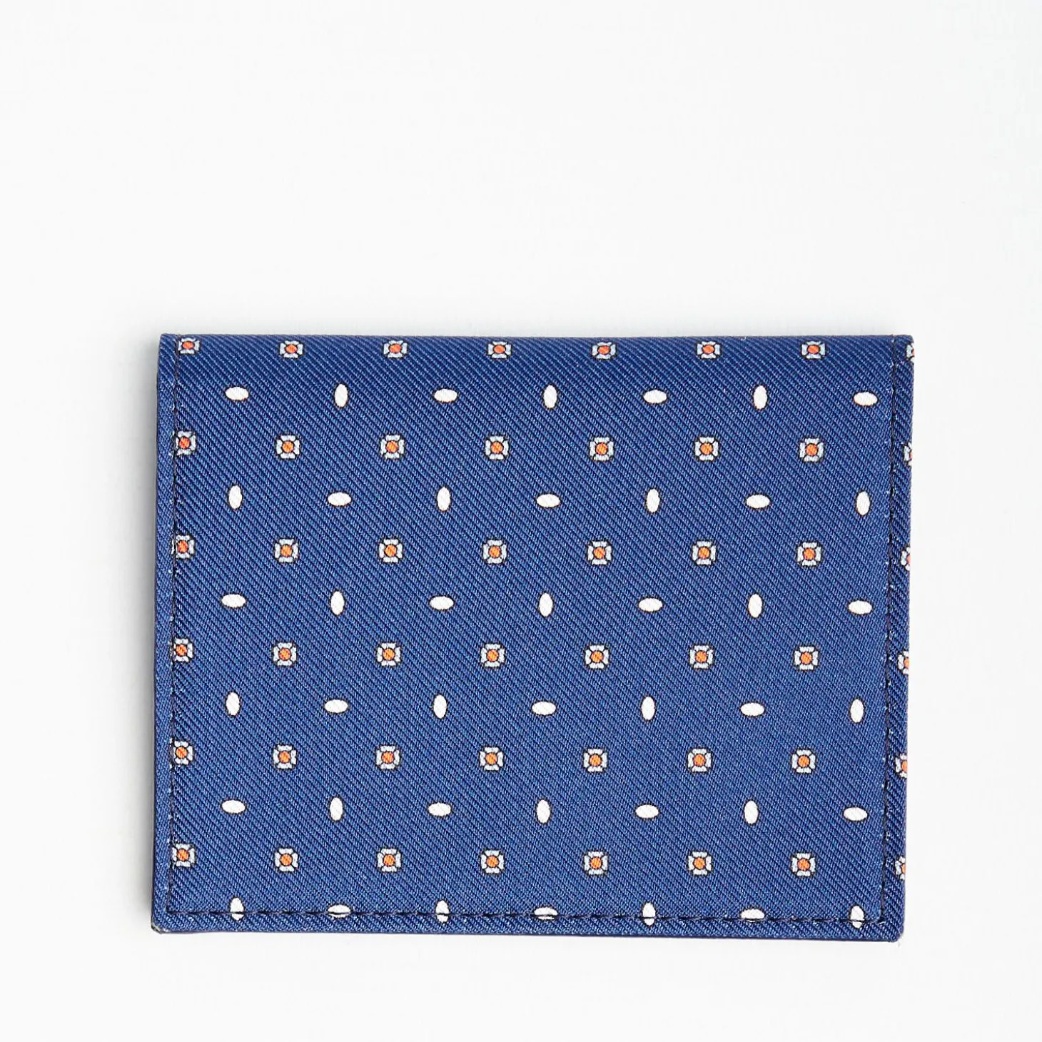 Blue Leather Folding Card Holder - 10 Compartments