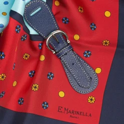 Blue Leather Scarf-Buckle