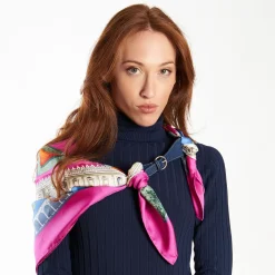 Blue Leather Scarf-Buckle