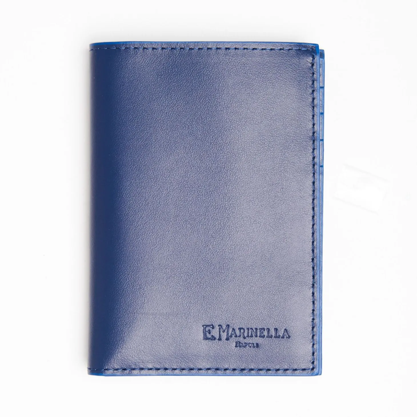 Blue Leather Vertical Wallet