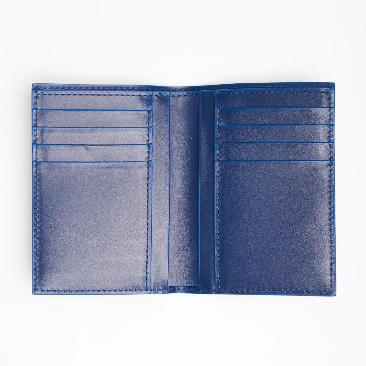 Blue Leather Vertical Wallet
