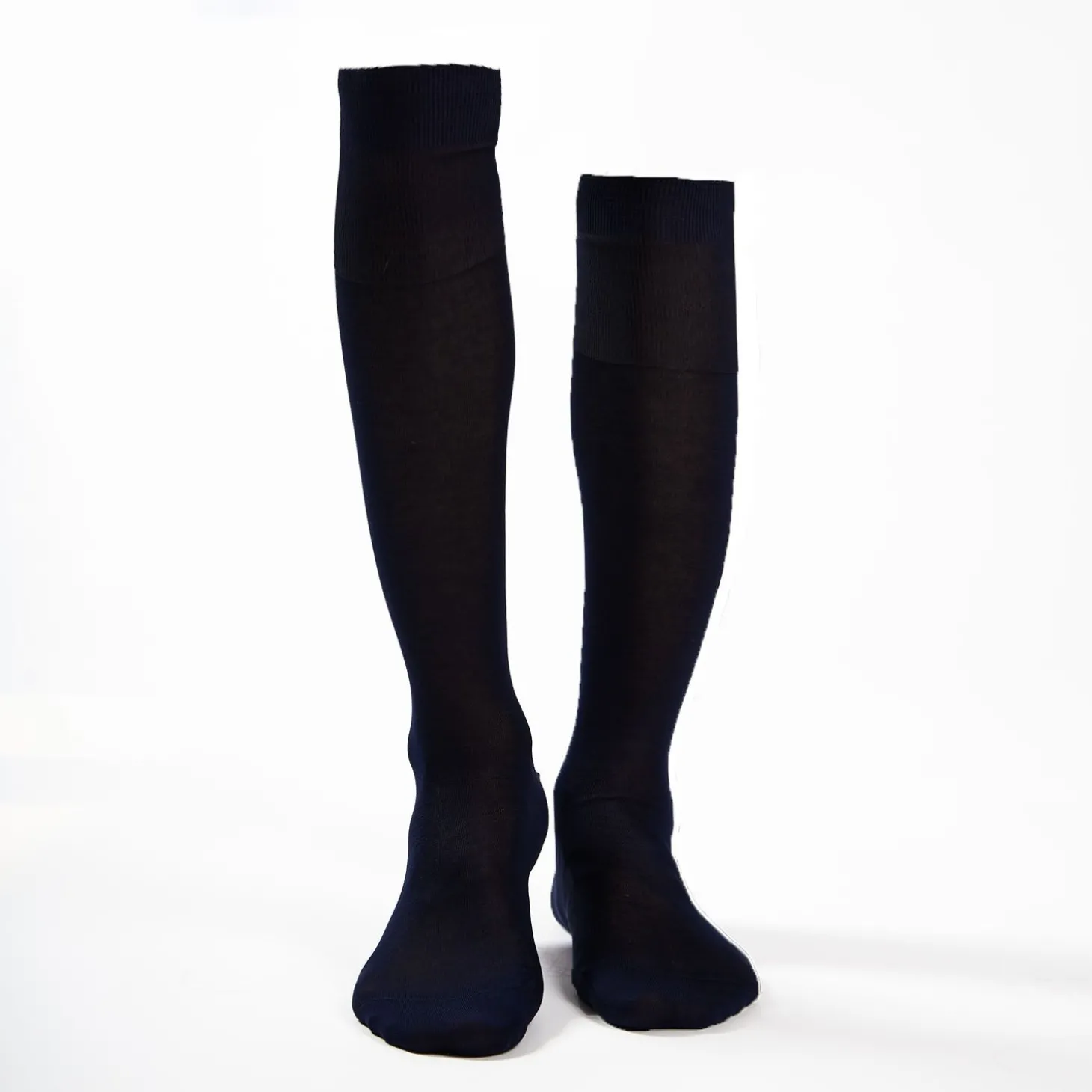 Blue Long Socks In Sea Island Cotton