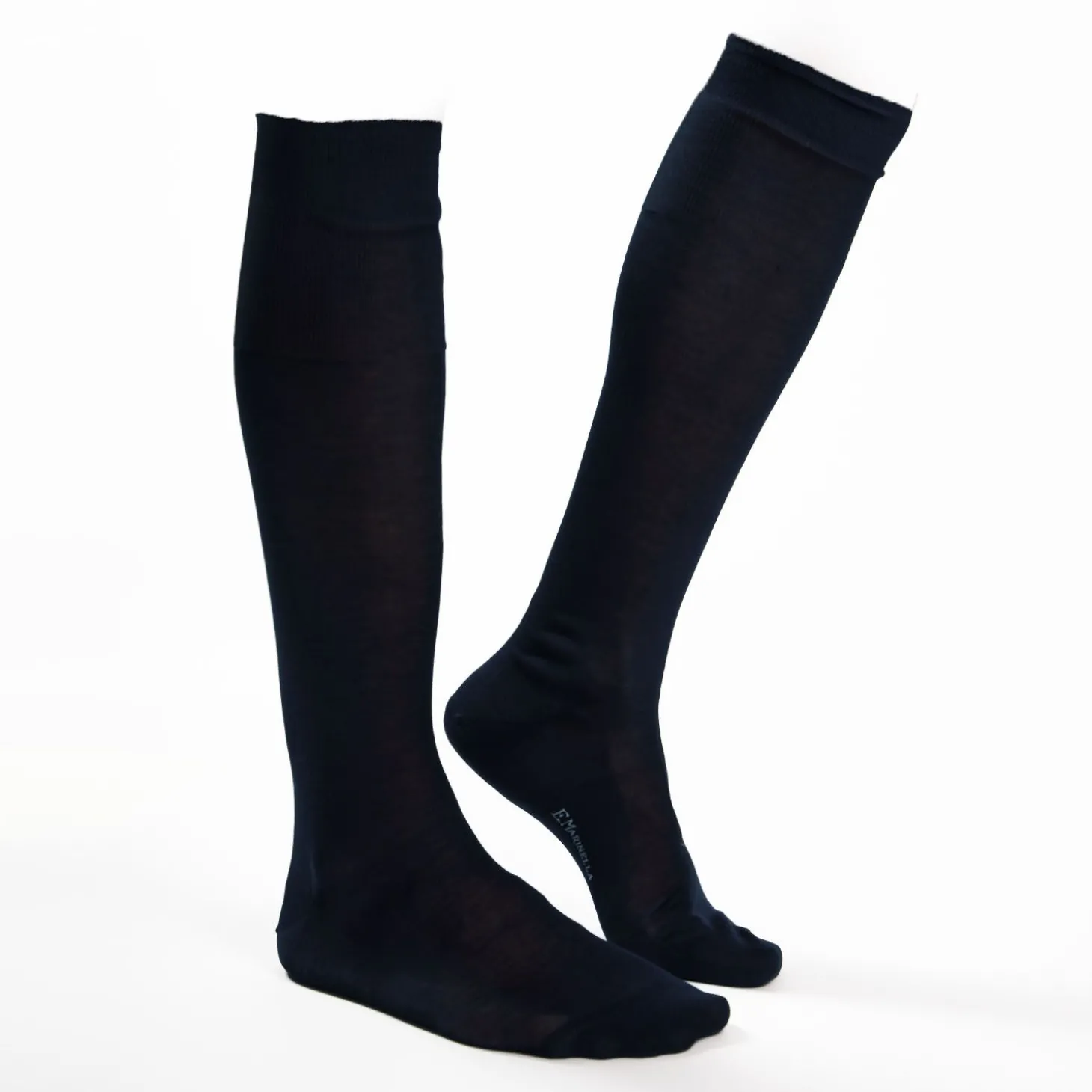 Blue Long Socks In Sea Island Cotton