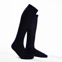 Blue Long Socks In Sea Island Cotton