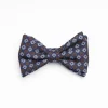 Blue Pre-Knotted Silk Bowtie- Large Flower Pattern