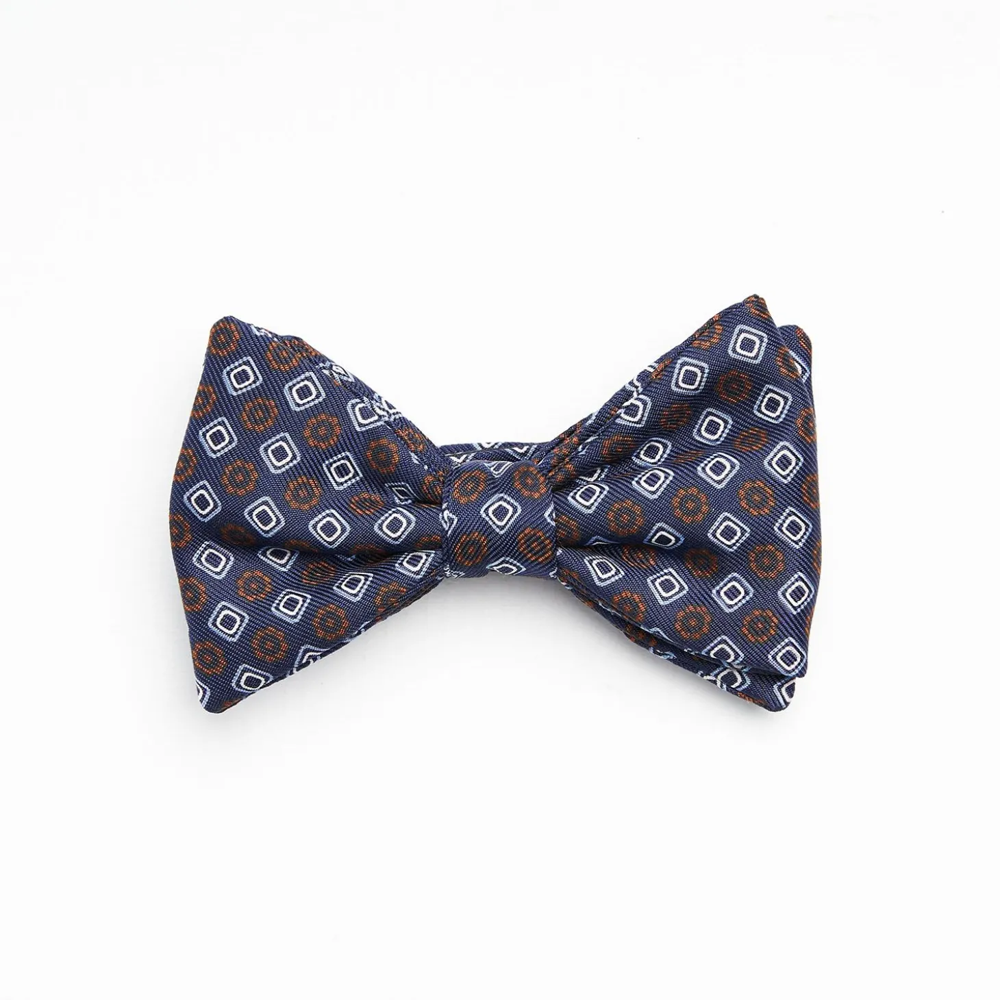 Blue Pre-Knotted Silk Bowtie- Large Flower Pattern