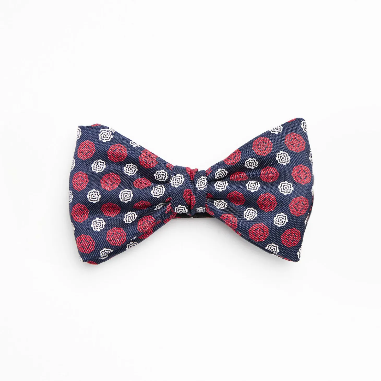 Blue Pre-Knotted Silk Bowtie- Large Flower Pattern