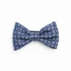 Blue Pre-Knotted Silk Bowtie- Large Geometric Pattern