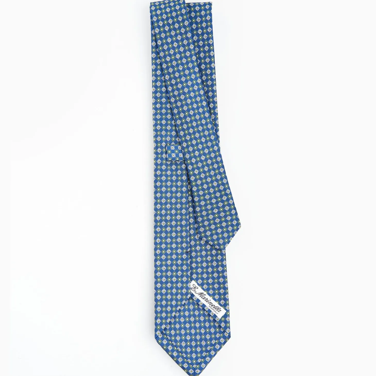 Blue Sartorial Classic Silk Tie - Small Flower Pattern