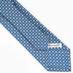 Blue Sartorial Classic Silk Tie - Small Flower Pattern