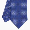 Blue Sartorial Classic Silk Tie - Small Flower Pattern