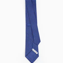 Blue Sartorial Classic Silk Tie - Small Flower Pattern